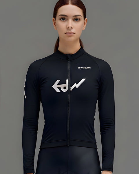 Women's EdW Club Thermal Long Sleeve Jersey - Black