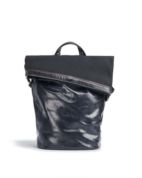 EdWonder X Burgundy Assemblage | Leather & Canvas Backpack M